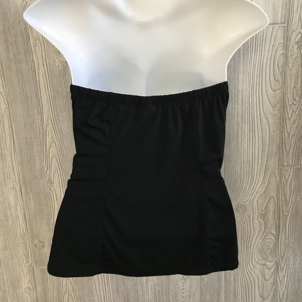 Vintage Torrid Strapless Black Ruched Sleeveless Tube Top Gold Sequin 1X - Picture 3 of 6